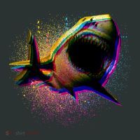Cool Colorful CMYK Paint Spatter Shark T-Shirt thumb 7