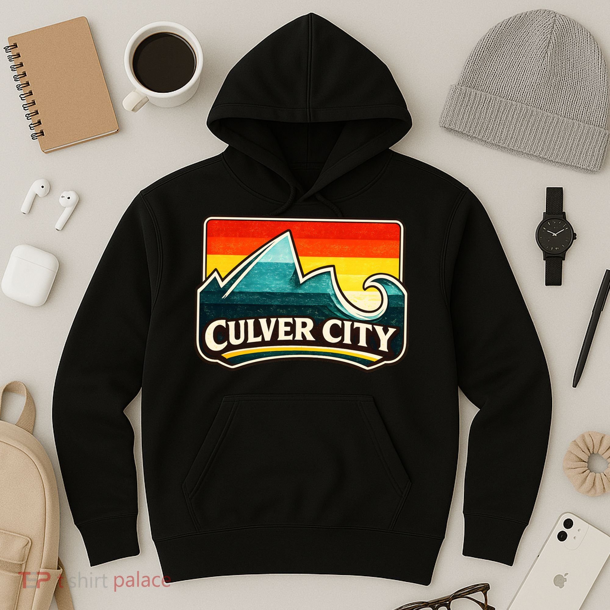 Culver City California Wave Retro Hoodie