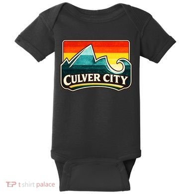Culver City California Wave Retro Baby Bodysuit