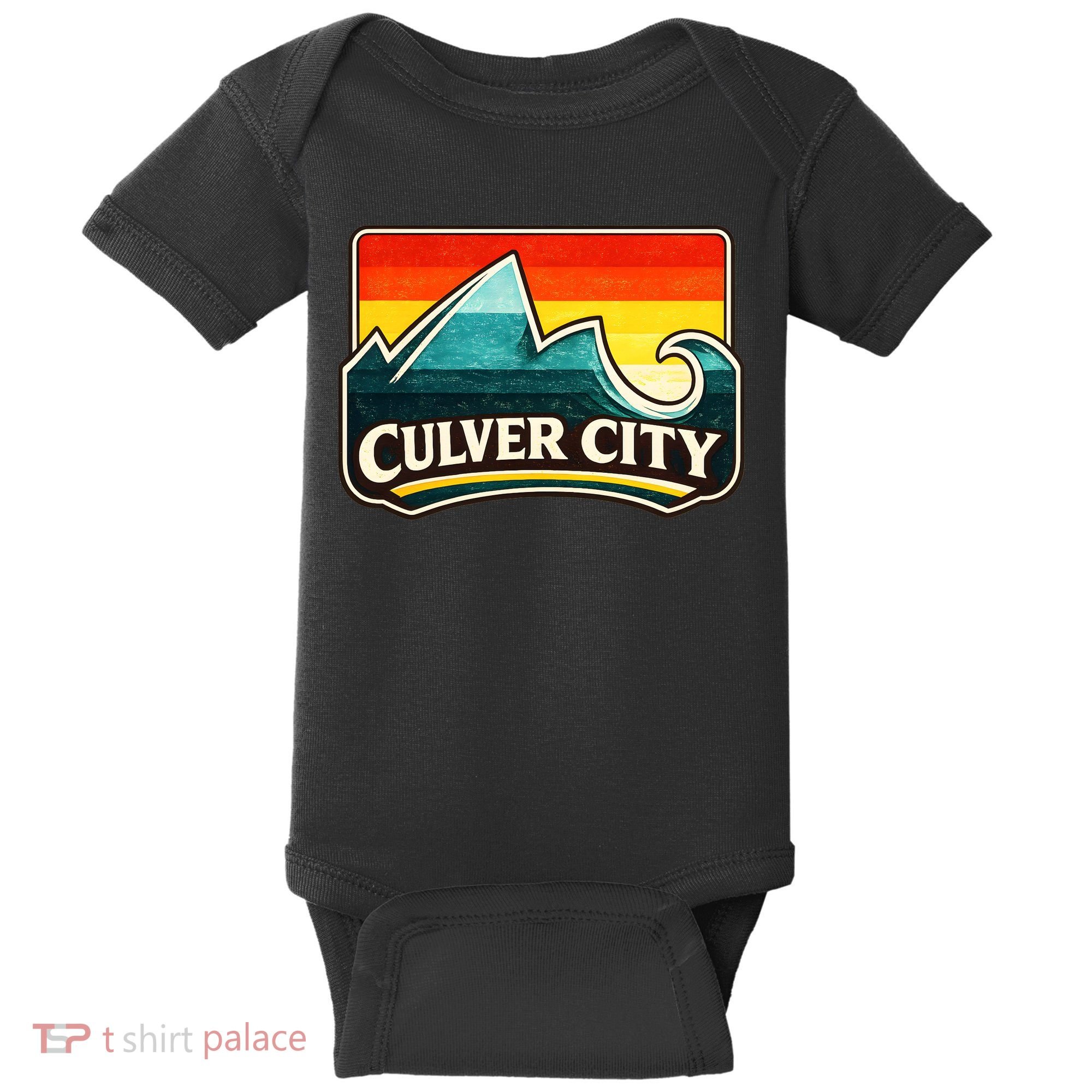 Culver City California Wave Retro Baby Bodysuit