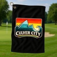 Culver City California Wave Retro Golf Towel thumb 1