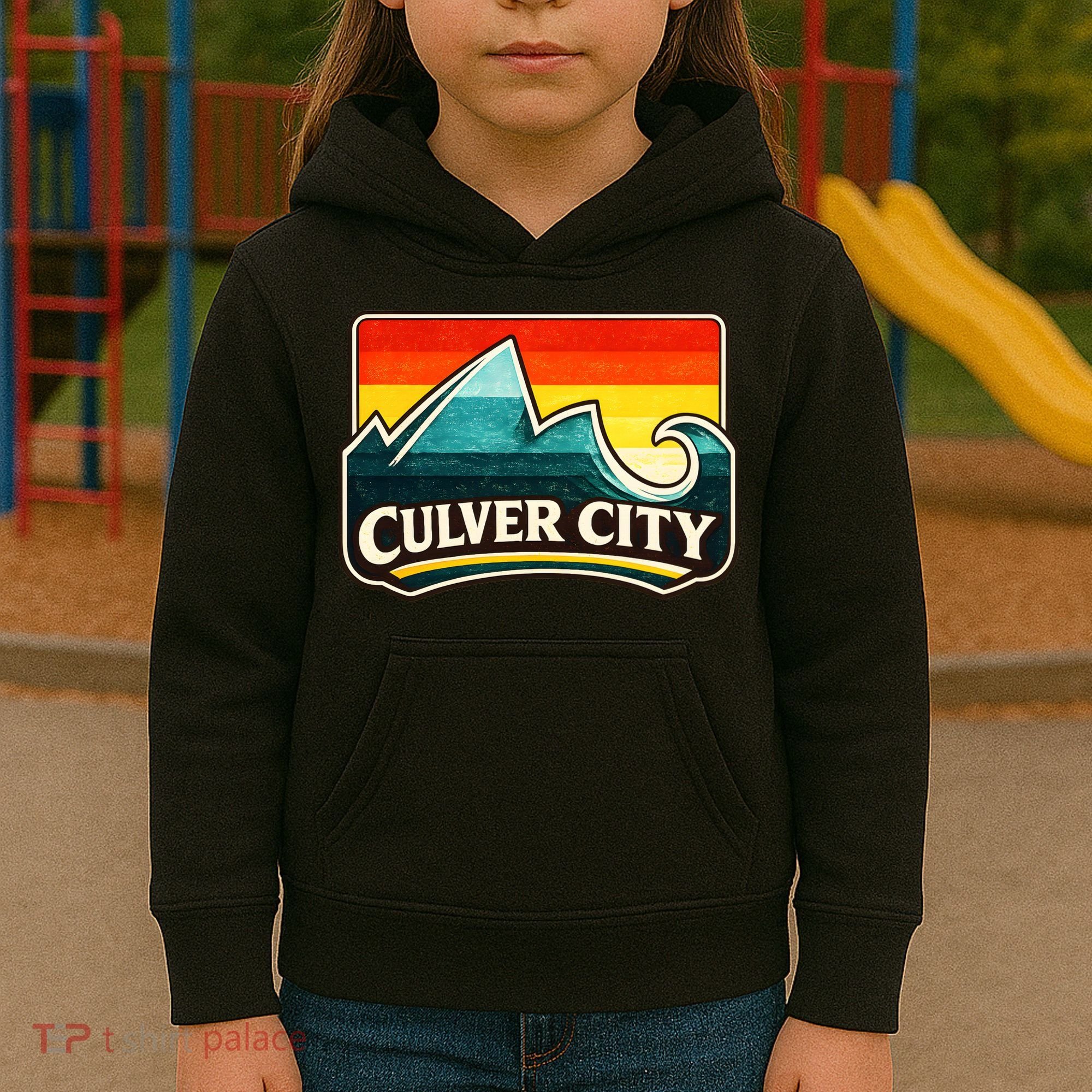 Culver City California Wave Retro Kids Hoodie