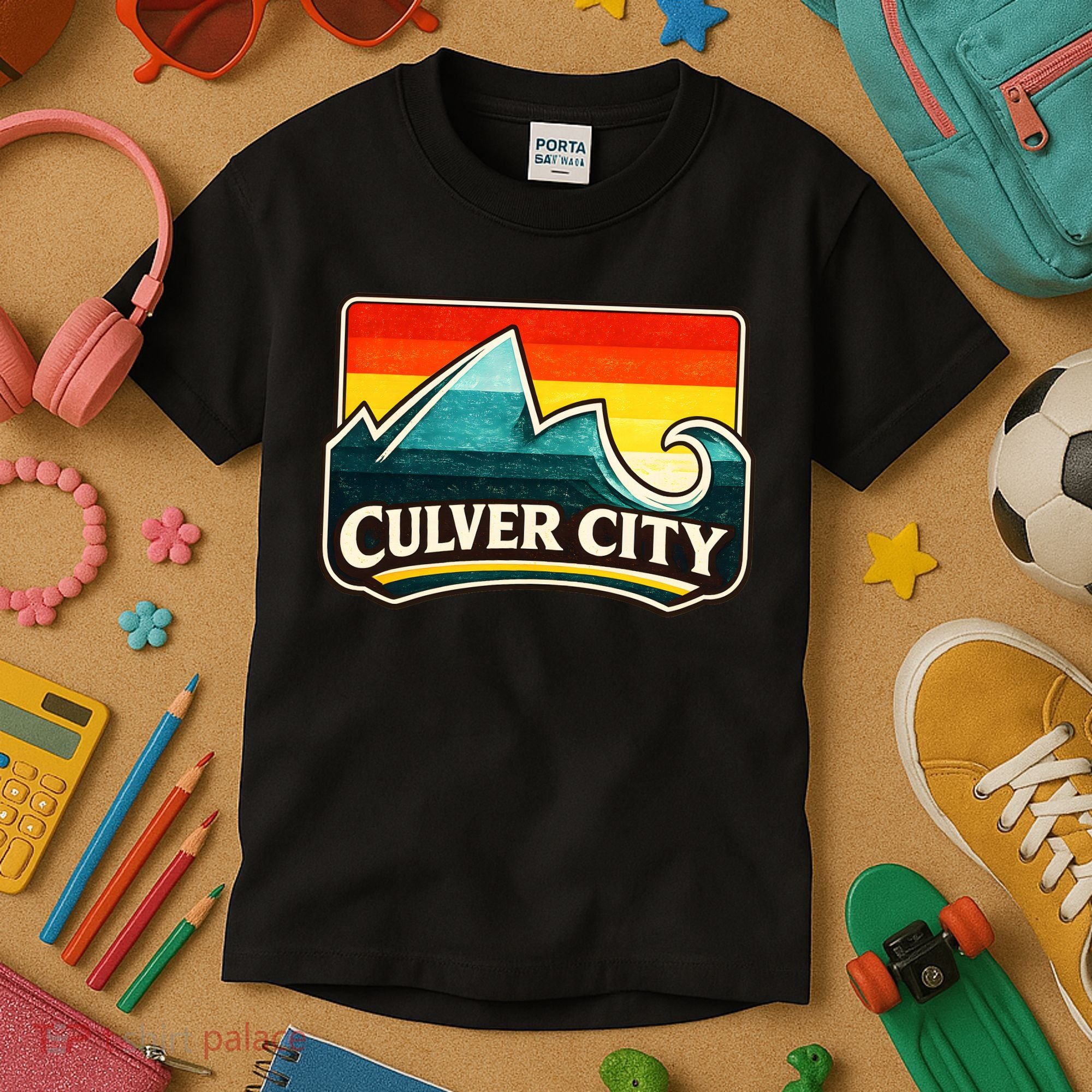Culver City California Wave Retro Kids T-Shirt