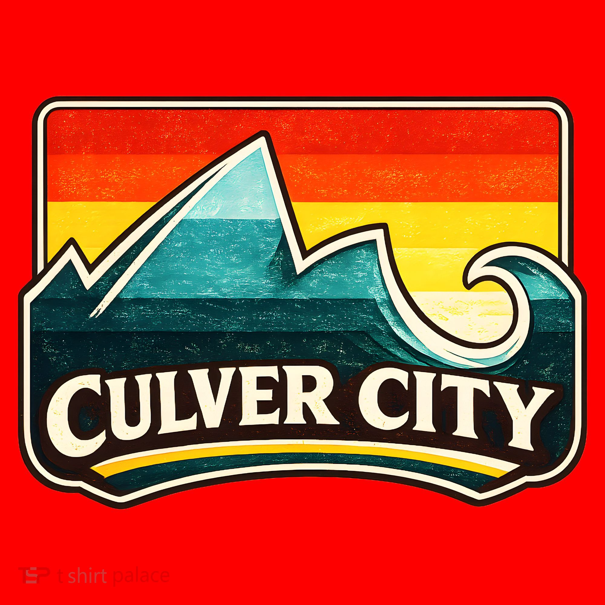 Culver City California Wave Retro Santa Hat