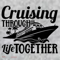 Couple Cruise Cruising Through Life Together Cute Gift The Baniff Cuffed Pom Beanie thumb 2