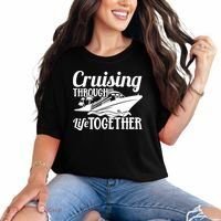 Couple Cruise Cruising Through Life Together Cute Gift Comfort Colors T-Shirt thumb 0