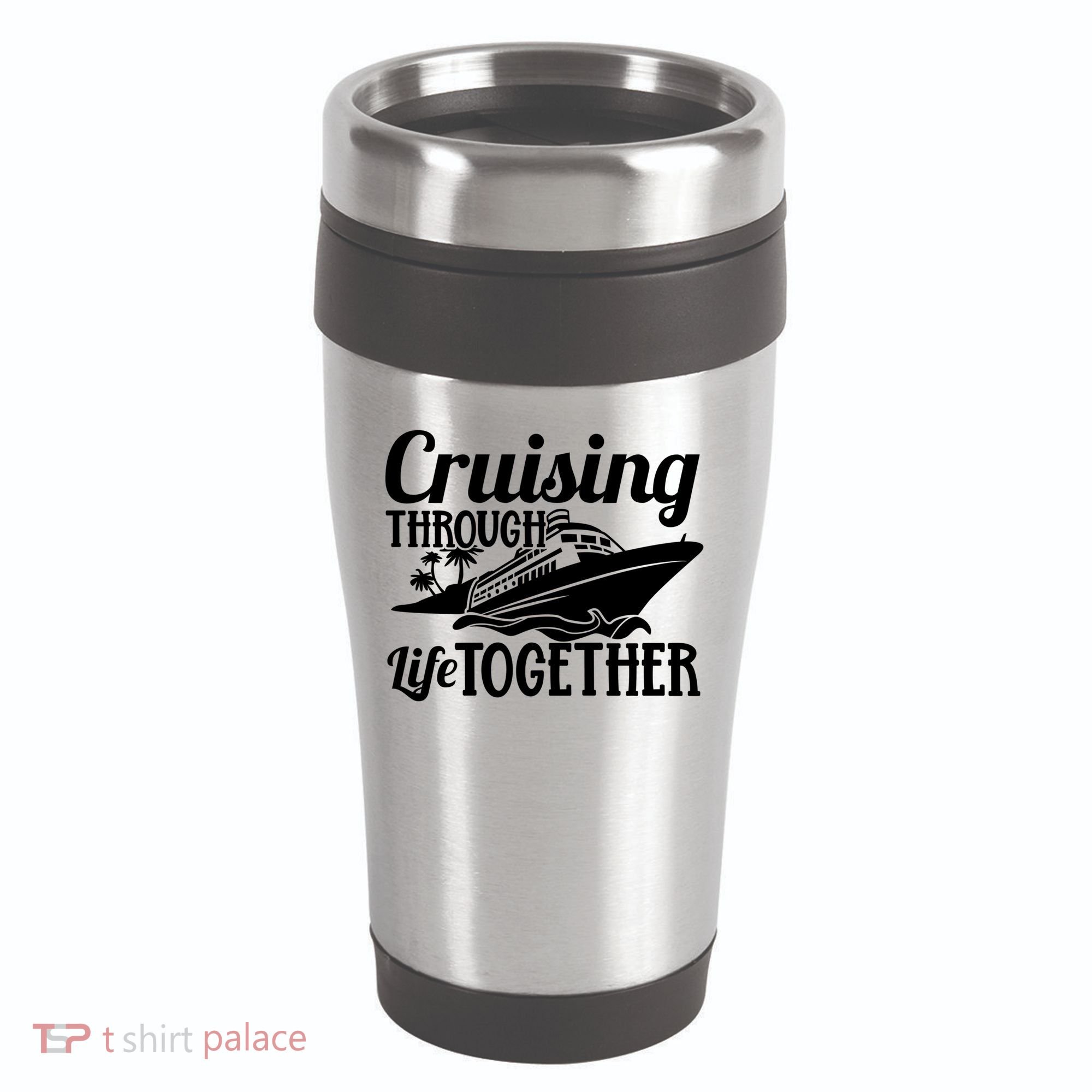 Couple Cruise Cruising Through Life Together Cute Gift 16oz Travel Tumbler