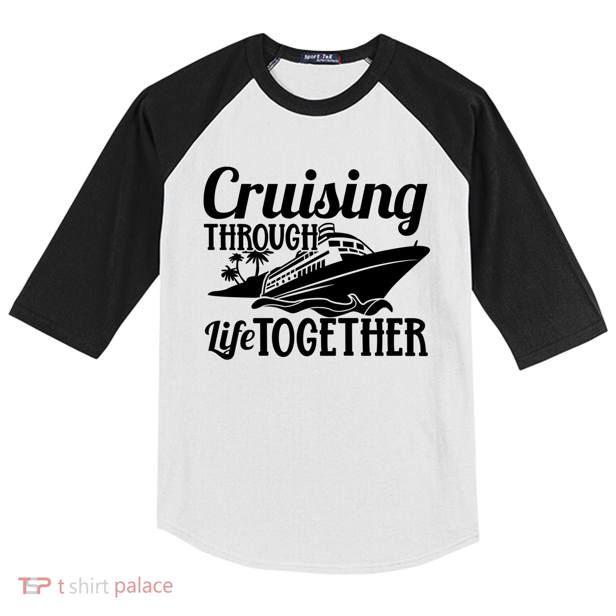 Couple Cruise Cruising Through Life Together Cute Gift Kids Colorblock Raglan Jersey