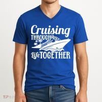 Couple Cruise Cruising Through Life Together Cute Gift V-Neck T-Shirt thumb 2