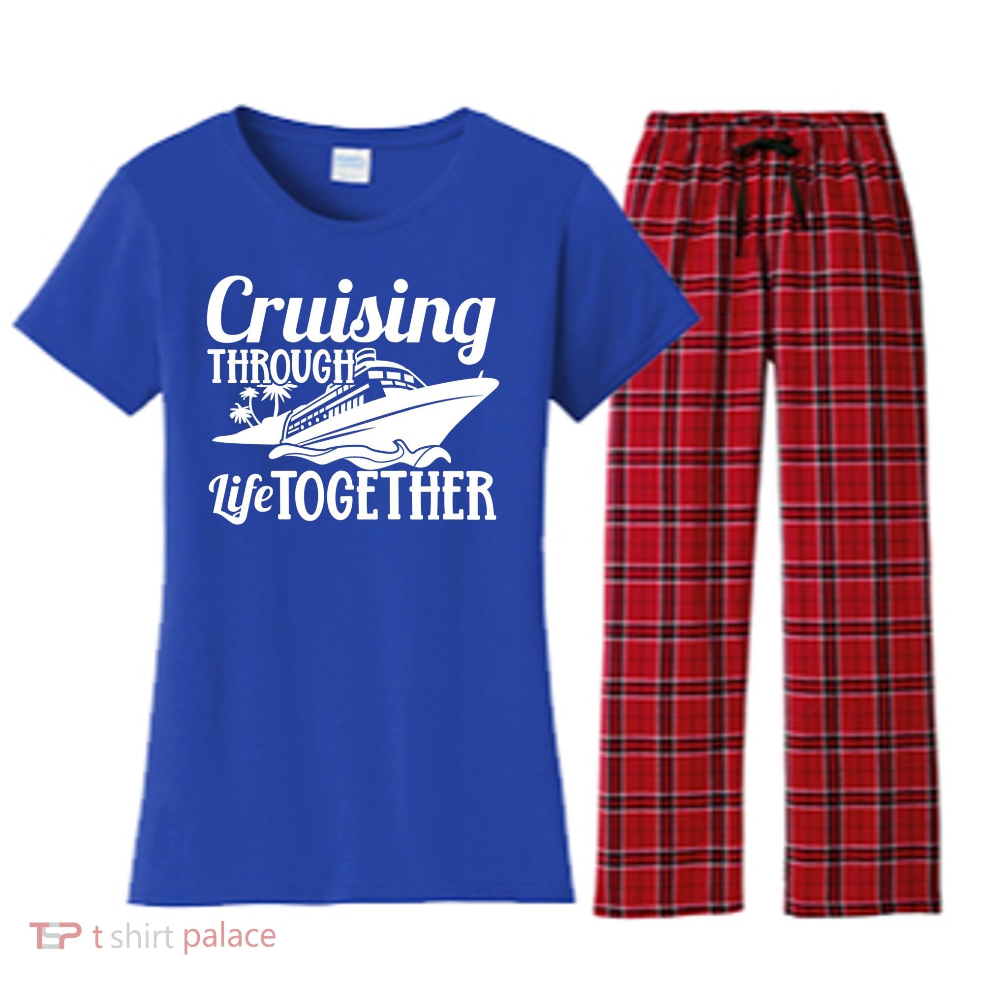 Couple Cruise Cruising Through Life Together Cute Gift Women's Flannel Pajama Set