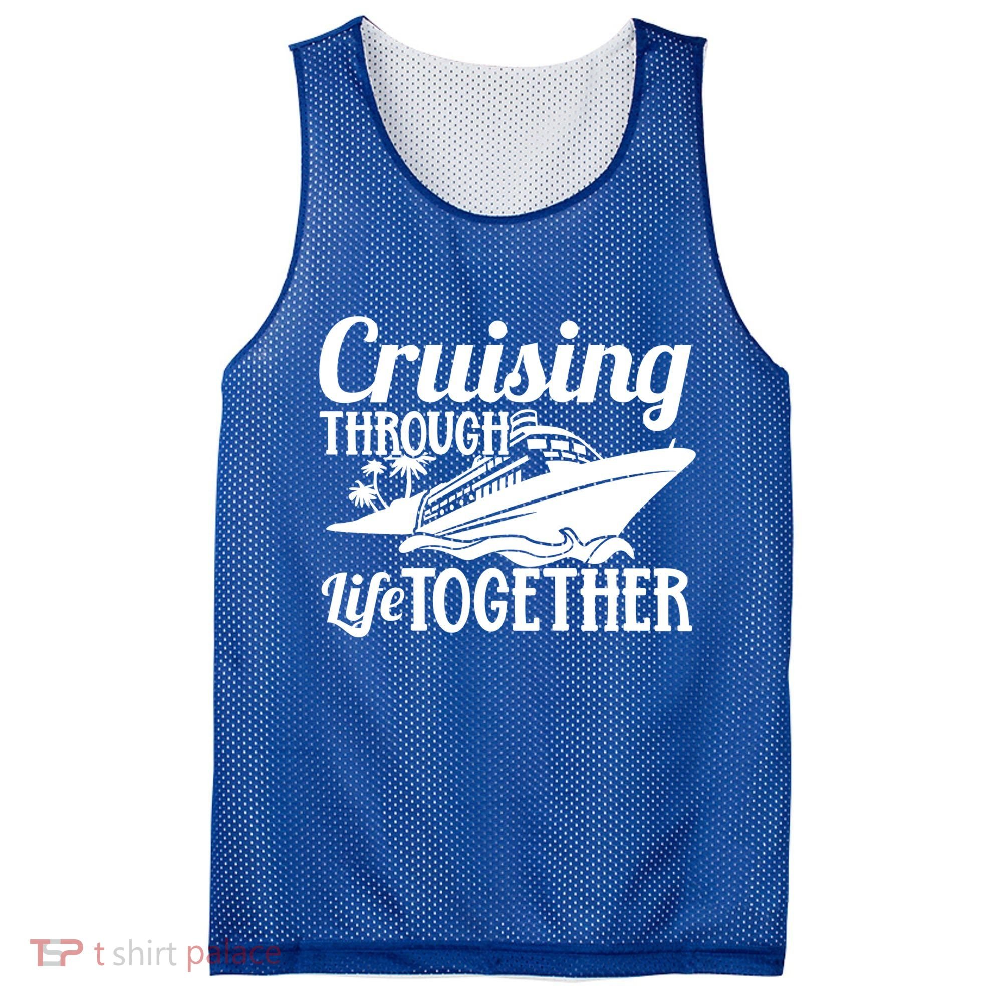 Couple Cruise Cruising Through Life Together Cute Gift Mesh Reversible Basketball Jersey Tank