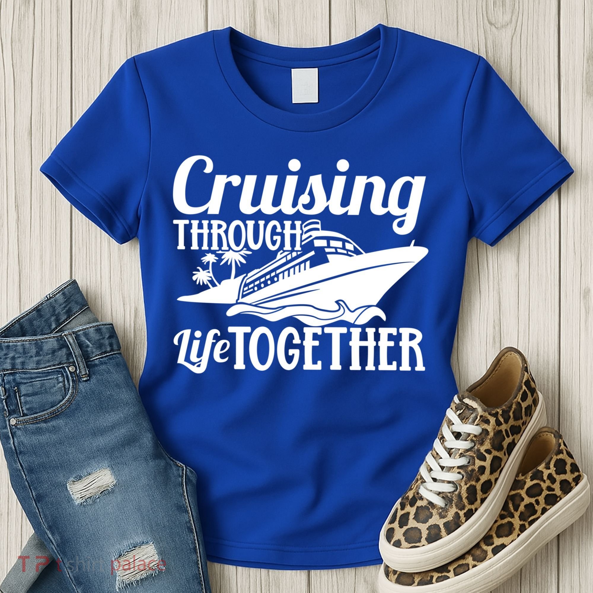 Couple Cruise Cruising Through Life Together Cute Gift Women's T-Shirt
