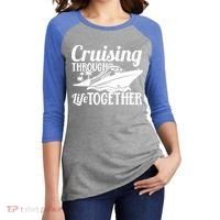 Couple Cruise Cruising Through Life Together Cute Gift Women's Tri-Blend 3/4-Sleeve Raglan Shirt thumb 2