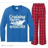 Couple Cruise Cruising Through Life Together Cute Gift Kids Long Sleeve Plaid Pajama Set thumb 0