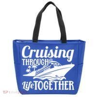 Couple Cruise Cruising Through Life Together Cute Gift Tote Bag thumb 0