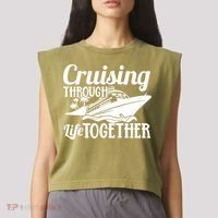 Couple Cruise Cruising Through Life Together Cute Gift Garment-Dyed Women's Muscle Tee thumb 2