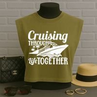 Couple Cruise Cruising Through Life Together Cute Gift Garment-Dyed Women's Muscle Tee thumb 3