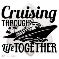 Couple Cruise Cruising Through Life Together Cute Gift Ceramic Ornament thumb 2