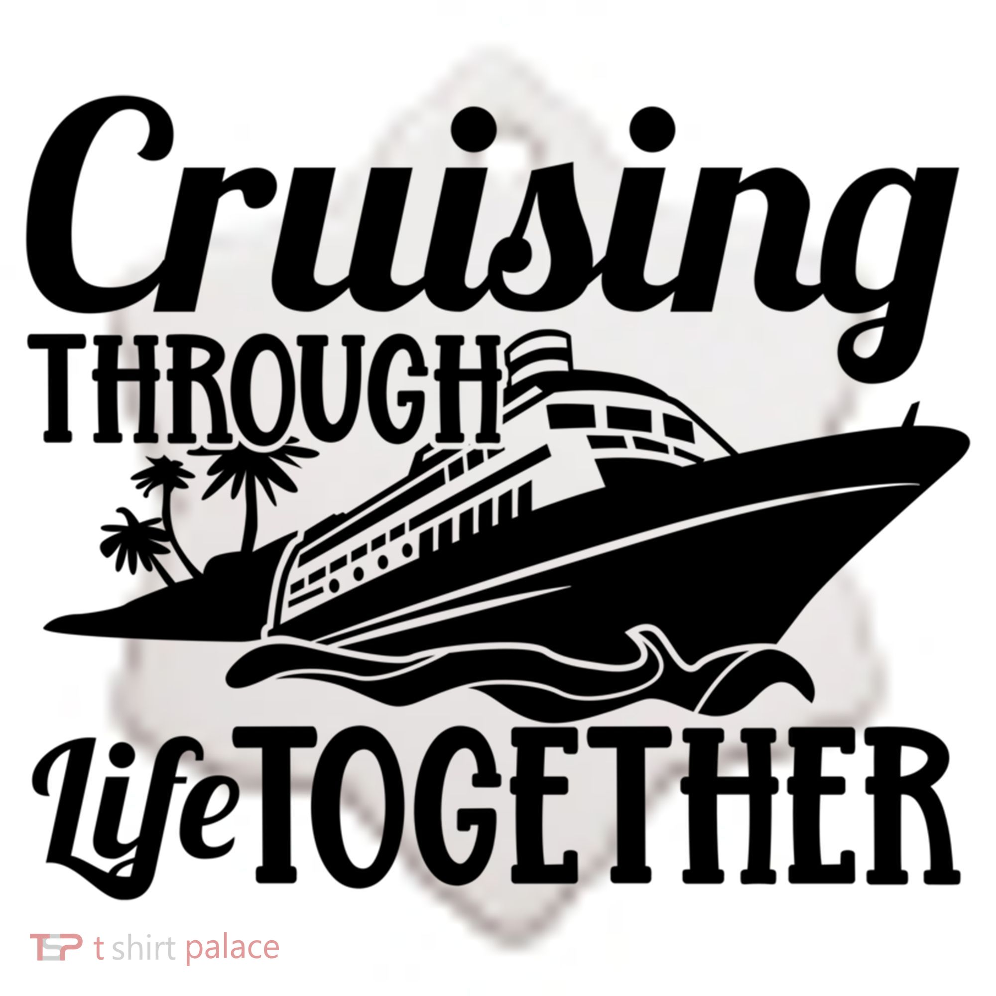 Couple Cruise Cruising Through Life Together Cute Gift Ceramic Ornament