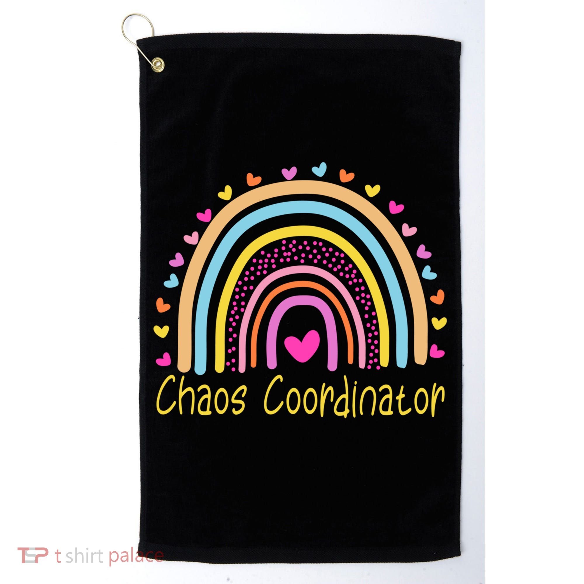 Childcare Chaos Coordinator Teacher Daycare Provider Rainbow Gift Golf Towel