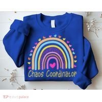 Childcare Chaos Coordinator Teacher Daycare Provider Rainbow Gift Sweatshirt thumb 2
