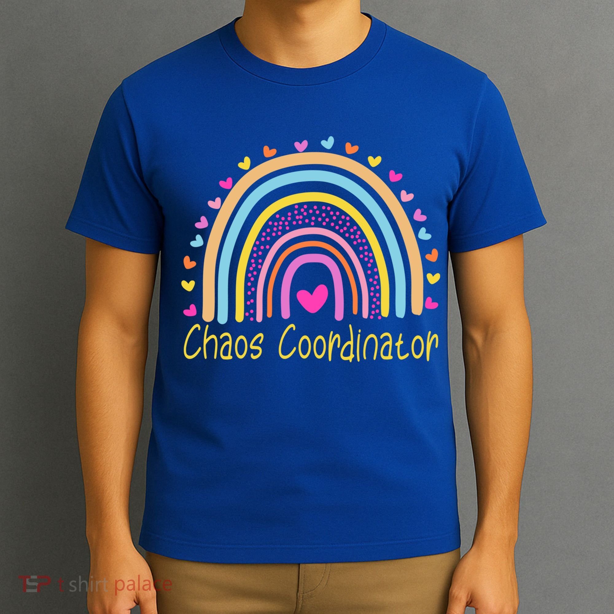 Childcare Chaos Coordinator Teacher Daycare Provider Rainbow Gift T-Shirt