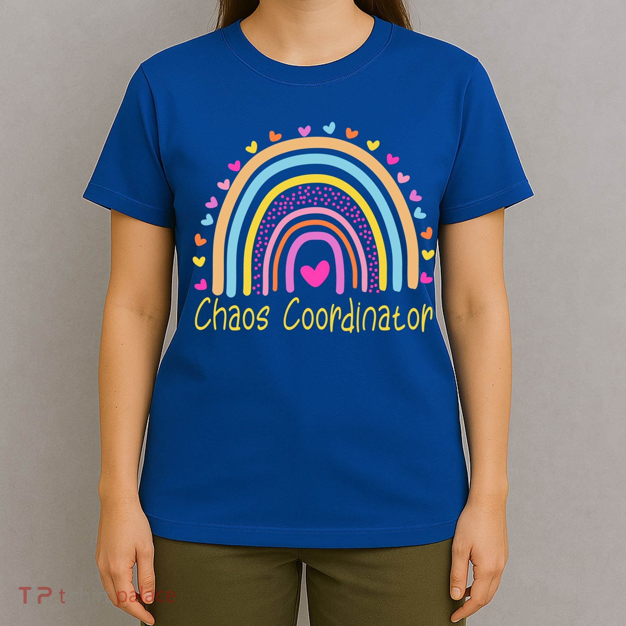 Childcare Chaos Coordinator Teacher Daycare Provider Rainbow Gift T-Shirt