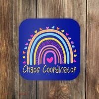 Childcare Chaos Coordinator Teacher Daycare Provider Rainbow Gift Coaster thumb 0