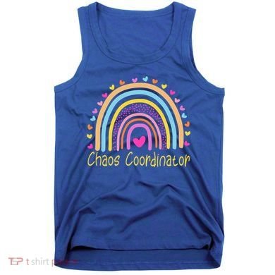 Childcare Chaos Coordinator Teacher Daycare Provider Rainbow Gift Tank Top