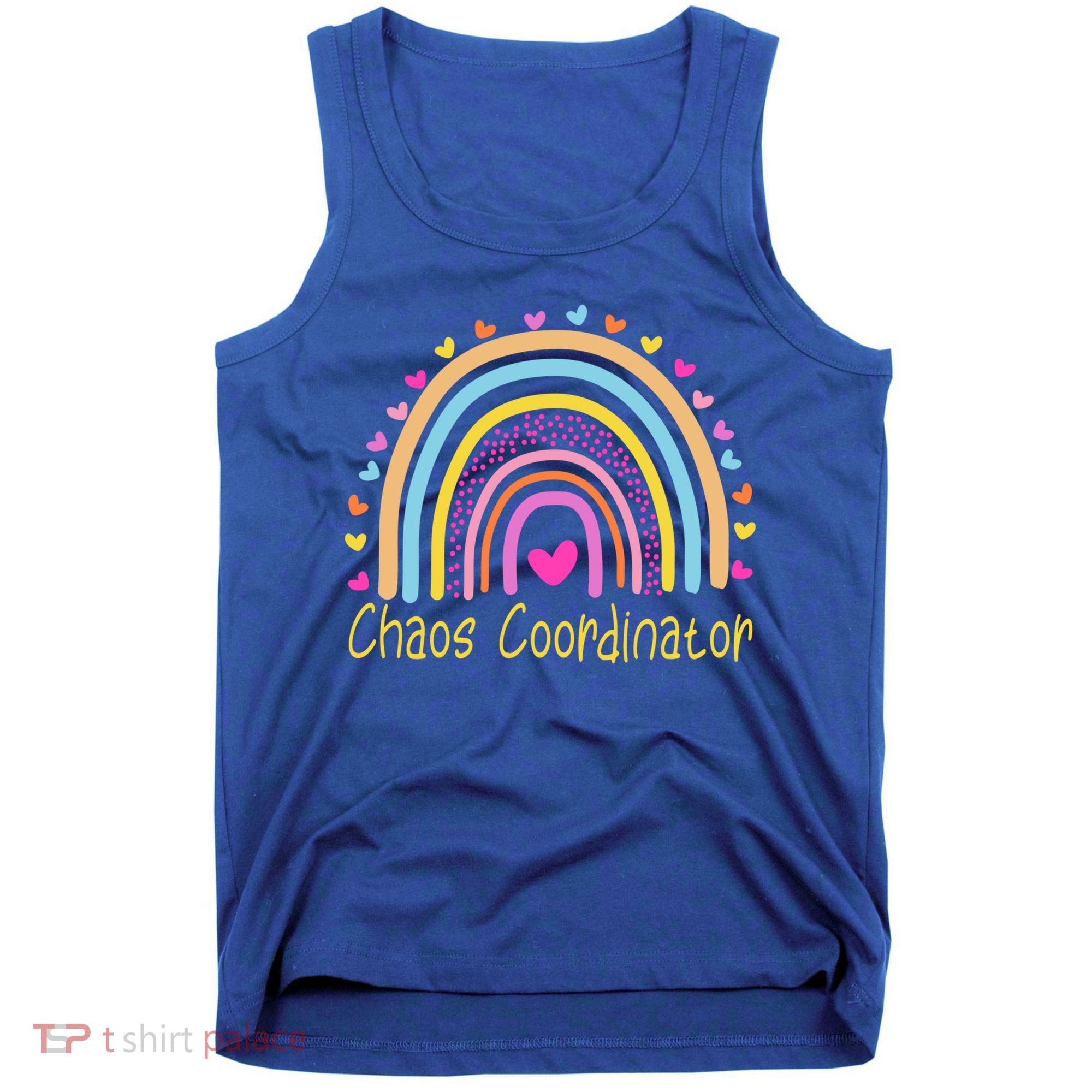 Childcare Chaos Coordinator Teacher Daycare Provider Rainbow Gift Tank Top
