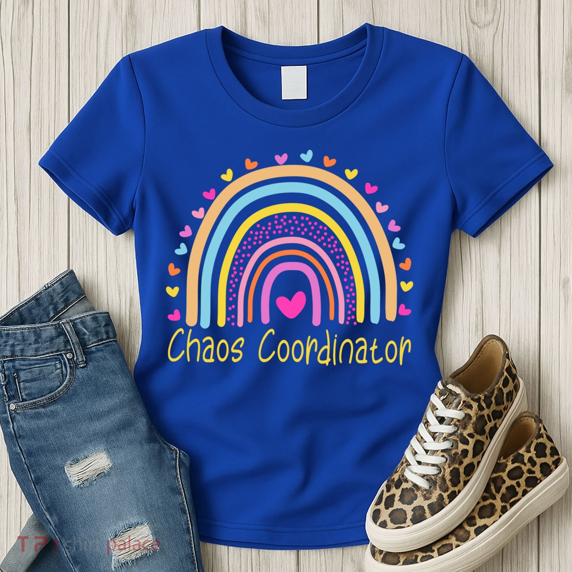 Childcare Chaos Coordinator Teacher Daycare Provider Rainbow Gift Women's T-Shirt