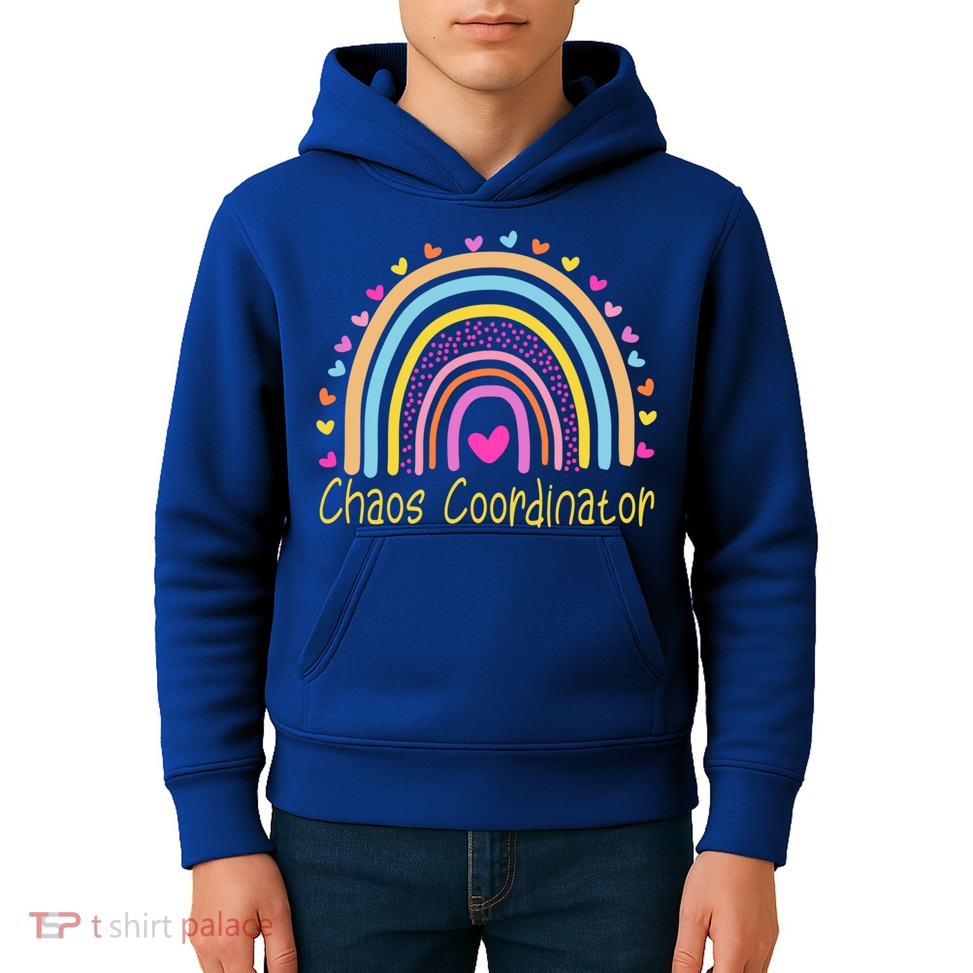 Childcare Chaos Coordinator Teacher Daycare Provider Rainbow Gift Kids Hoodie