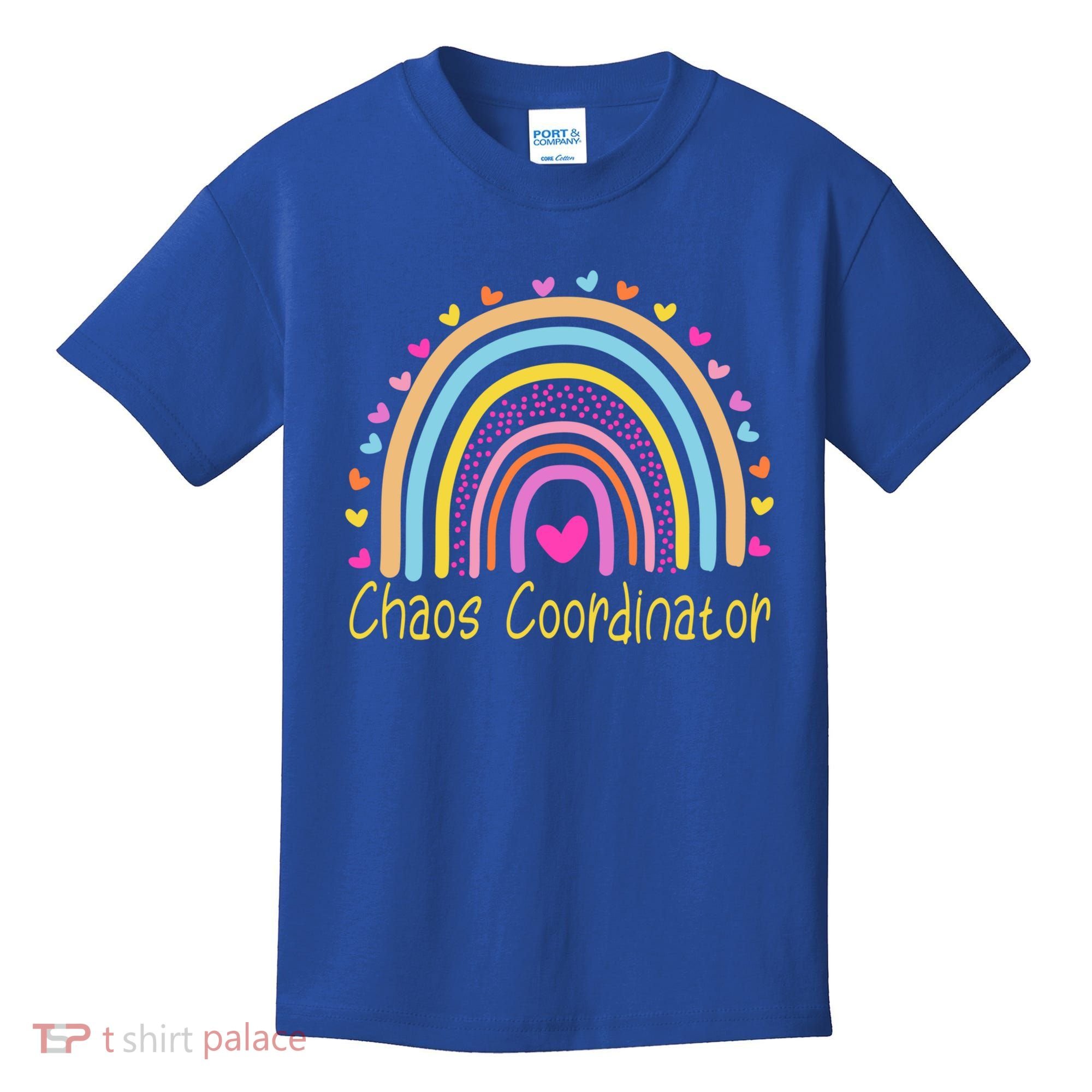 Childcare Chaos Coordinator Teacher Daycare Provider Rainbow Gift Kids T-Shirt