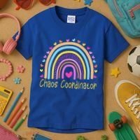 Childcare Chaos Coordinator Teacher Daycare Provider Rainbow Gift Kids T-Shirt thumb 3