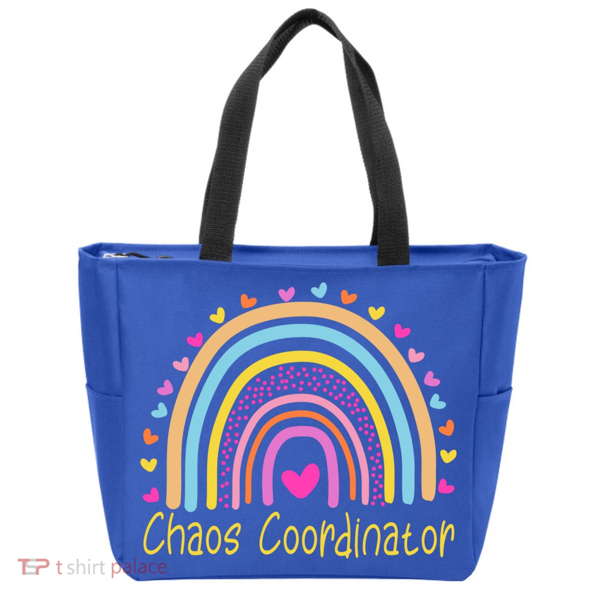 Childcare Chaos Coordinator Teacher Daycare Provider Rainbow Gift Tote Bag