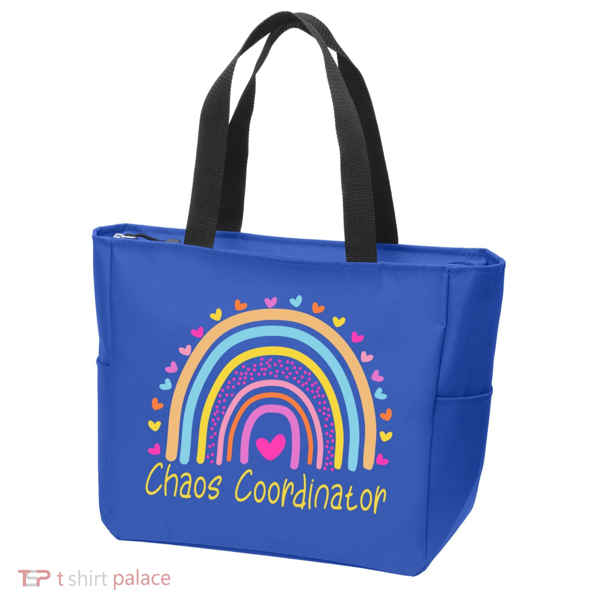 Childcare Chaos Coordinator Teacher Daycare Provider Rainbow Gift Tote Bag