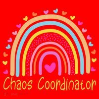 Childcare Chaos Coordinator Teacher Daycare Provider Rainbow Gift Santa Hat thumb 1