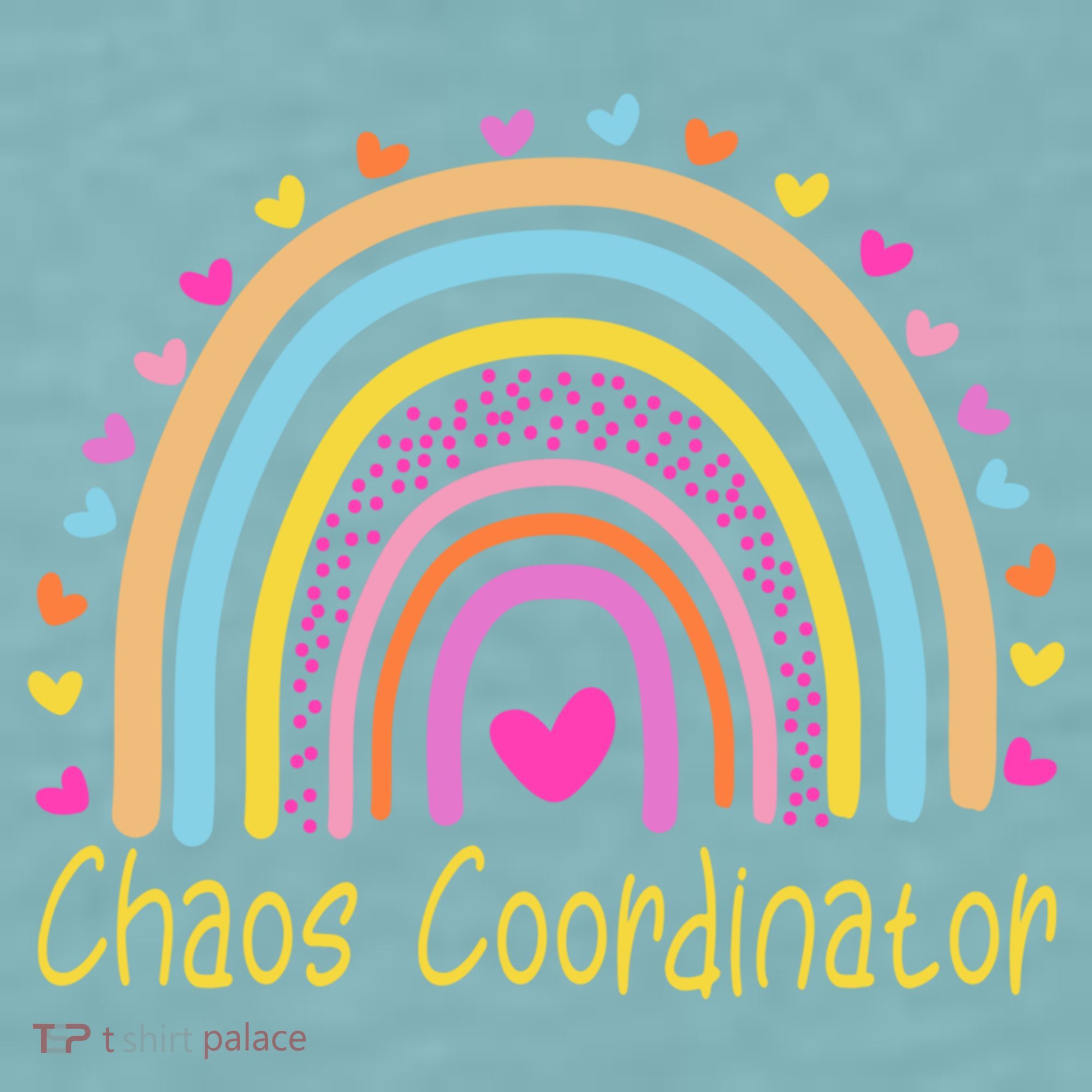 Childcare Chaos Coordinator Teacher Daycare Provider Rainbow Gift Sueded Cloud Jersey T-Shirt