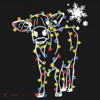 Cute Cow Christmas Lights Snow Lover Family Pajama Gifts T-Shirt thumb 7