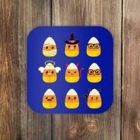 Candy Corn Costume Characters Cute Halloween Coaster thumb 0