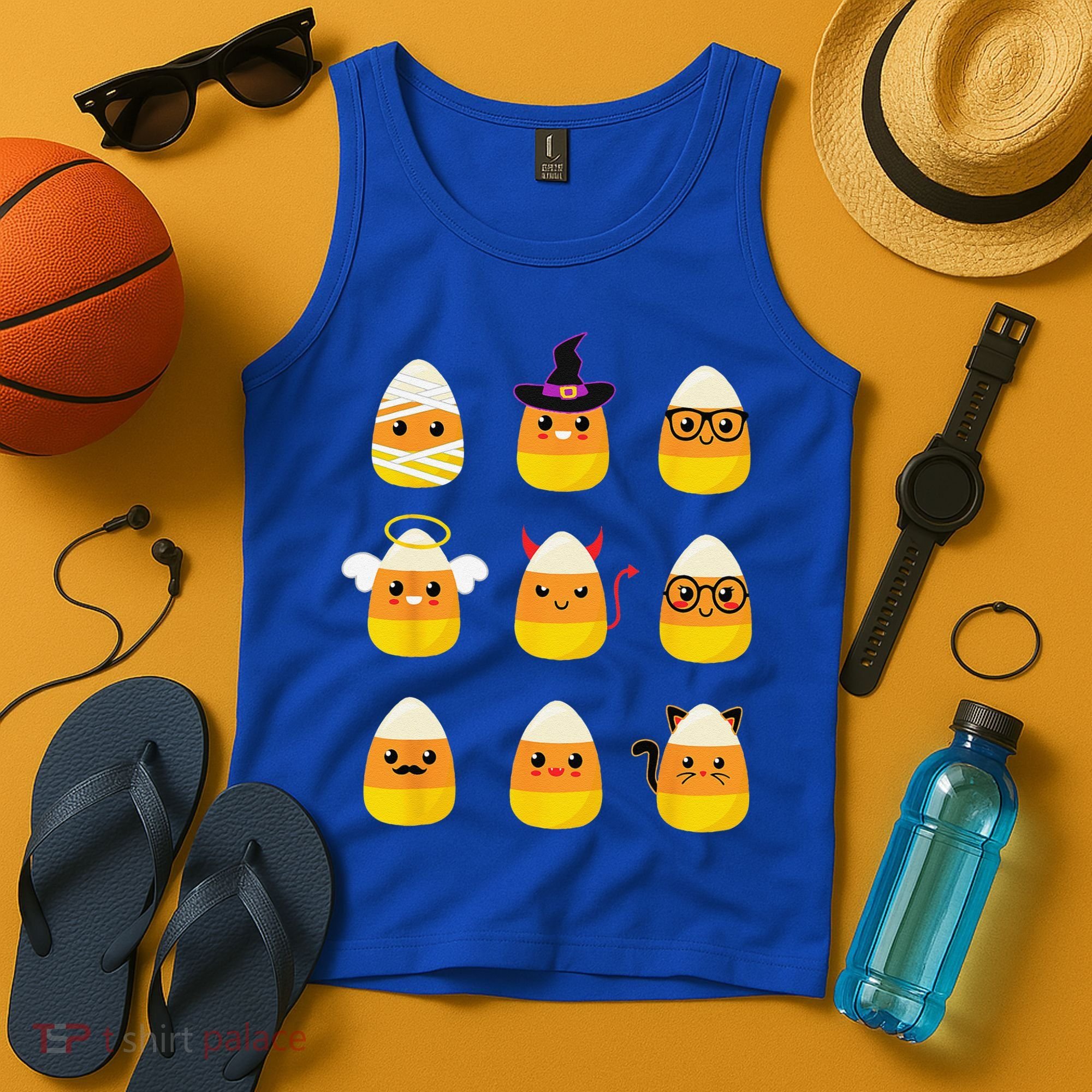 Candy Corn Costume Characters Cute Halloween Tank Top