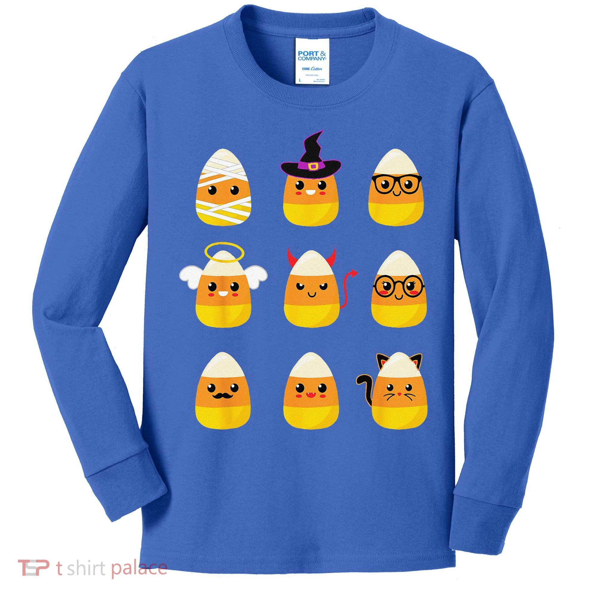 Candy Corn Costume Characters Cute Halloween Kids Long Sleeve Shirt