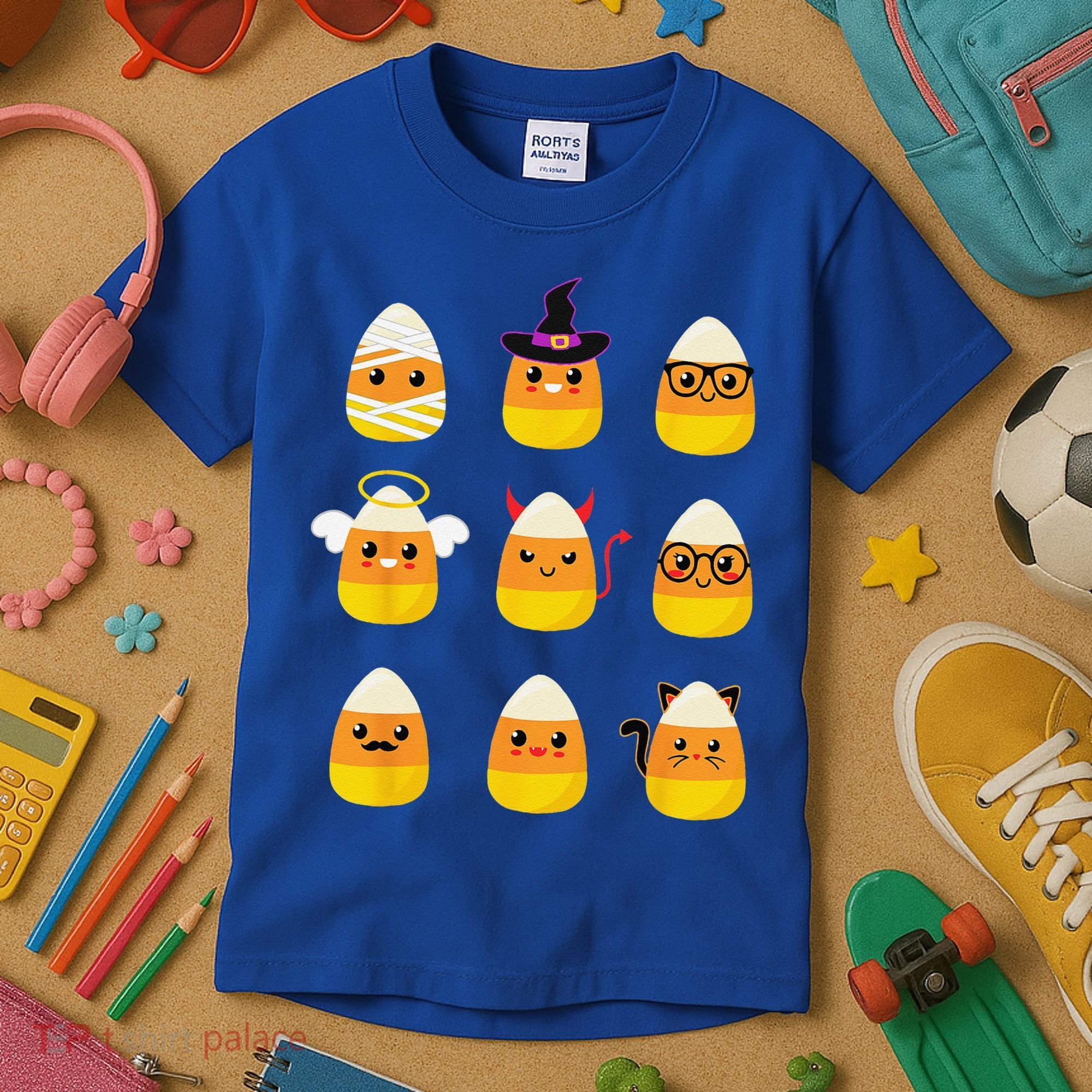 Candy Corn Costume Characters Cute Halloween Kids T-Shirt