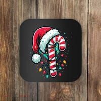 Candy Cane Christmas Sweet Candy Light Coaster thumb 0