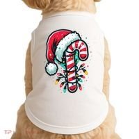 Candy Cane Christmas Sweet Candy Light Doggie Tank thumb 0