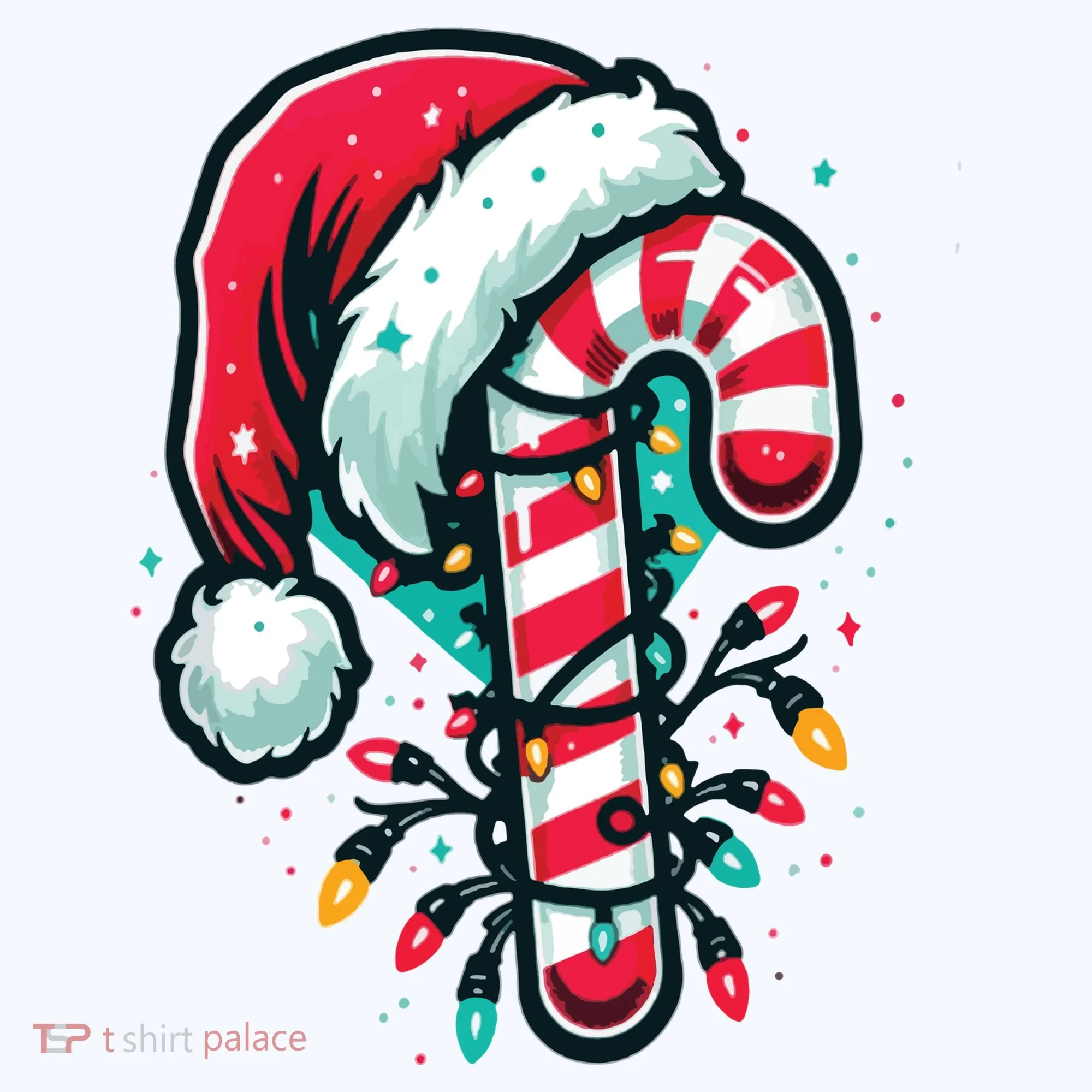 Candy Cane Christmas Sweet Candy Light Doggie Tank