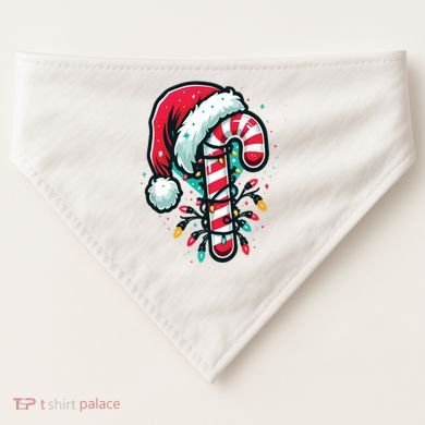 Candy Cane Christmas Sweet Candy Light USA-Made Doggie Bandana