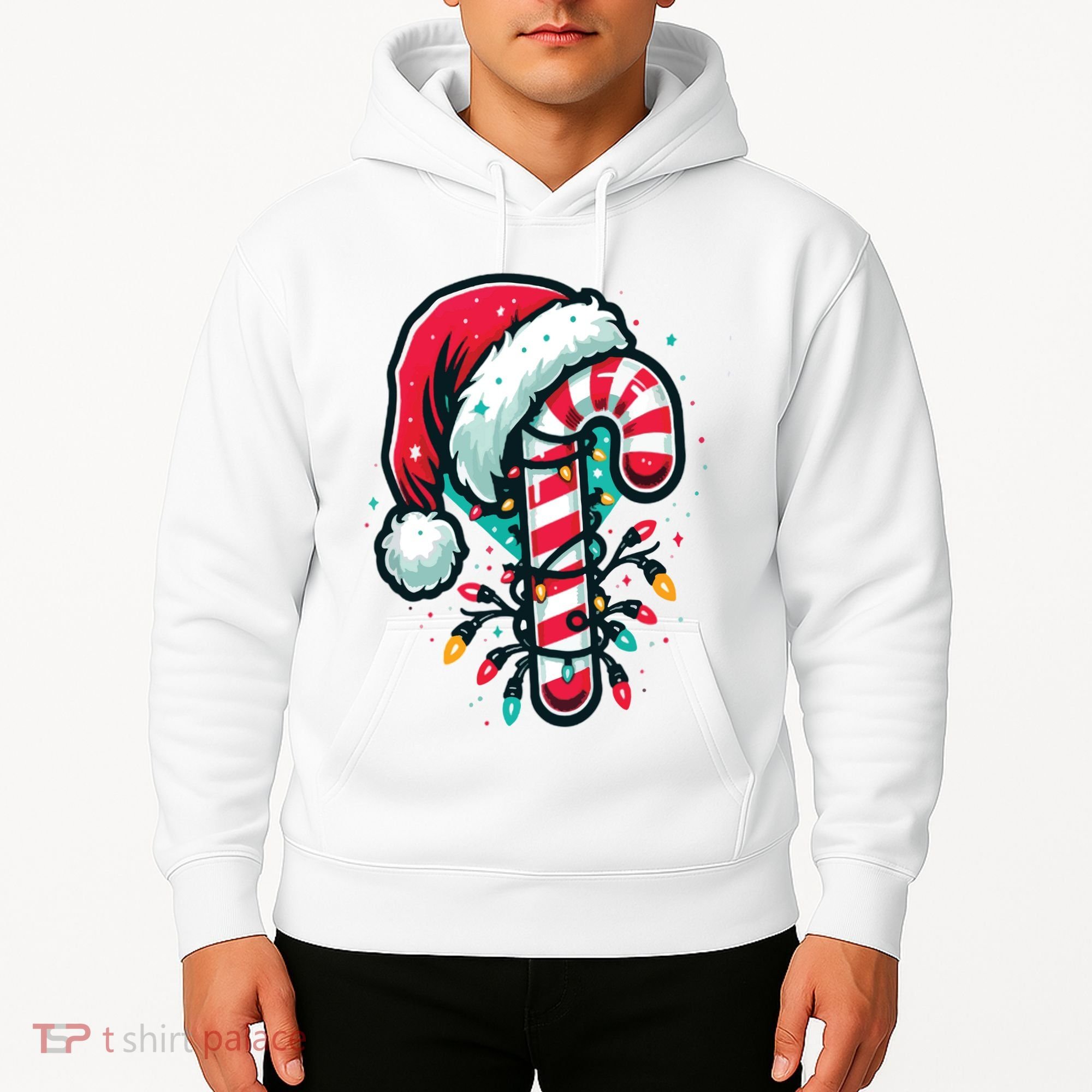 Candy Cane Christmas Sweet Candy Light Hoodie