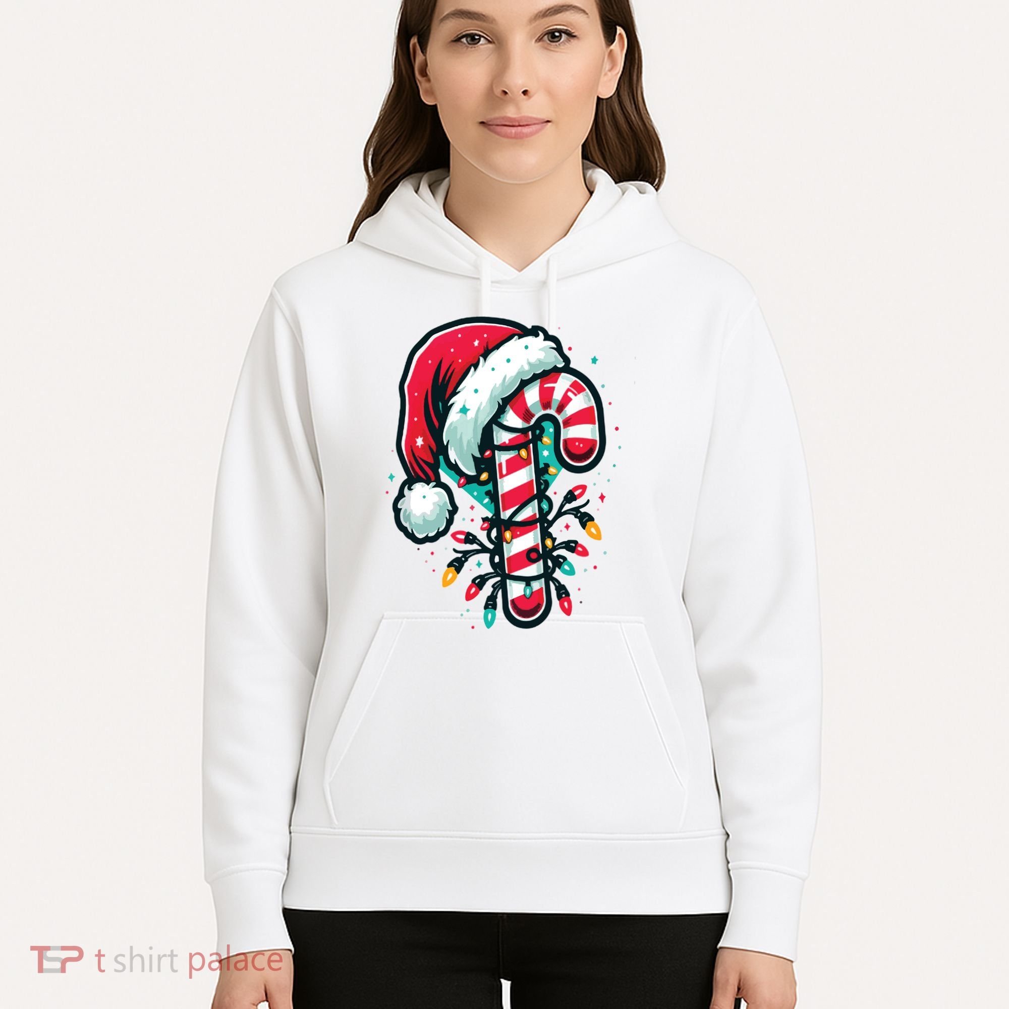 Candy Cane Christmas Sweet Candy Light Hoodie
