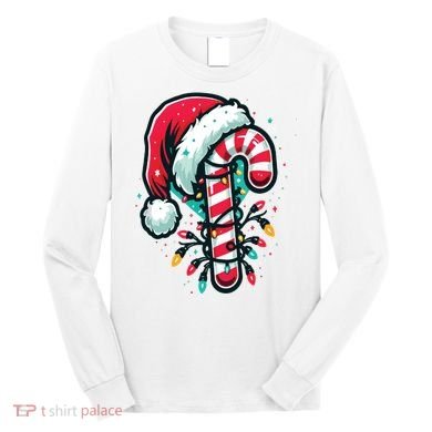 Candy Cane Christmas Sweet Candy Light Long Sleeve Shirt